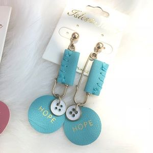 Hope safety pin earrings